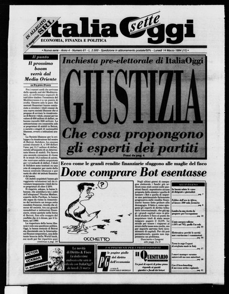 Italia oggi : quotidiano di economia finanza e politica